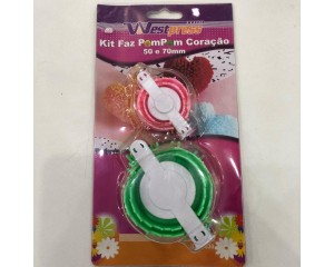 KIT FAZ POM POM CORAÇÃO 50 E 70 MM ID:10530