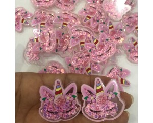 APLIQUE UNICORNIO EM ACRILICO (PCT C/ 2 UN)