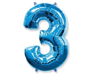 BALÃO METALIZADO NUMERO 3 32 POLEGADA