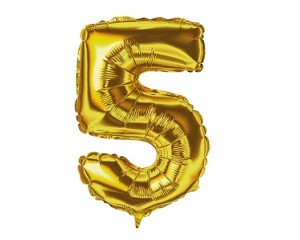 BALÃO METALIZADO NUMERO 5 32 POLEGADA