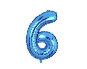 BALÃO METALIZADO NUMERO 6 32 POLEGADA