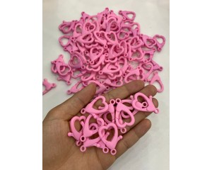 MOSQUETAO CORACAO PLASTICO 2 CM X3,5 CM (PCT C/ 100 UN)