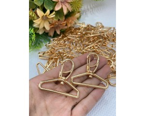 MOSQUETAO DOURADO 4X4,5 CM PCT C/ 12 UNIDADES